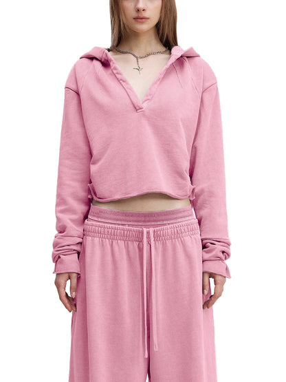 Motion GWD Woman's Vintage Washed Raw Edge Hoodie