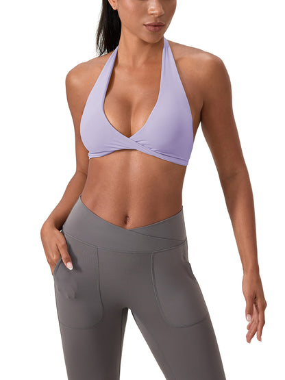 Motion GWD Women's Pleated Halter Sports Bra